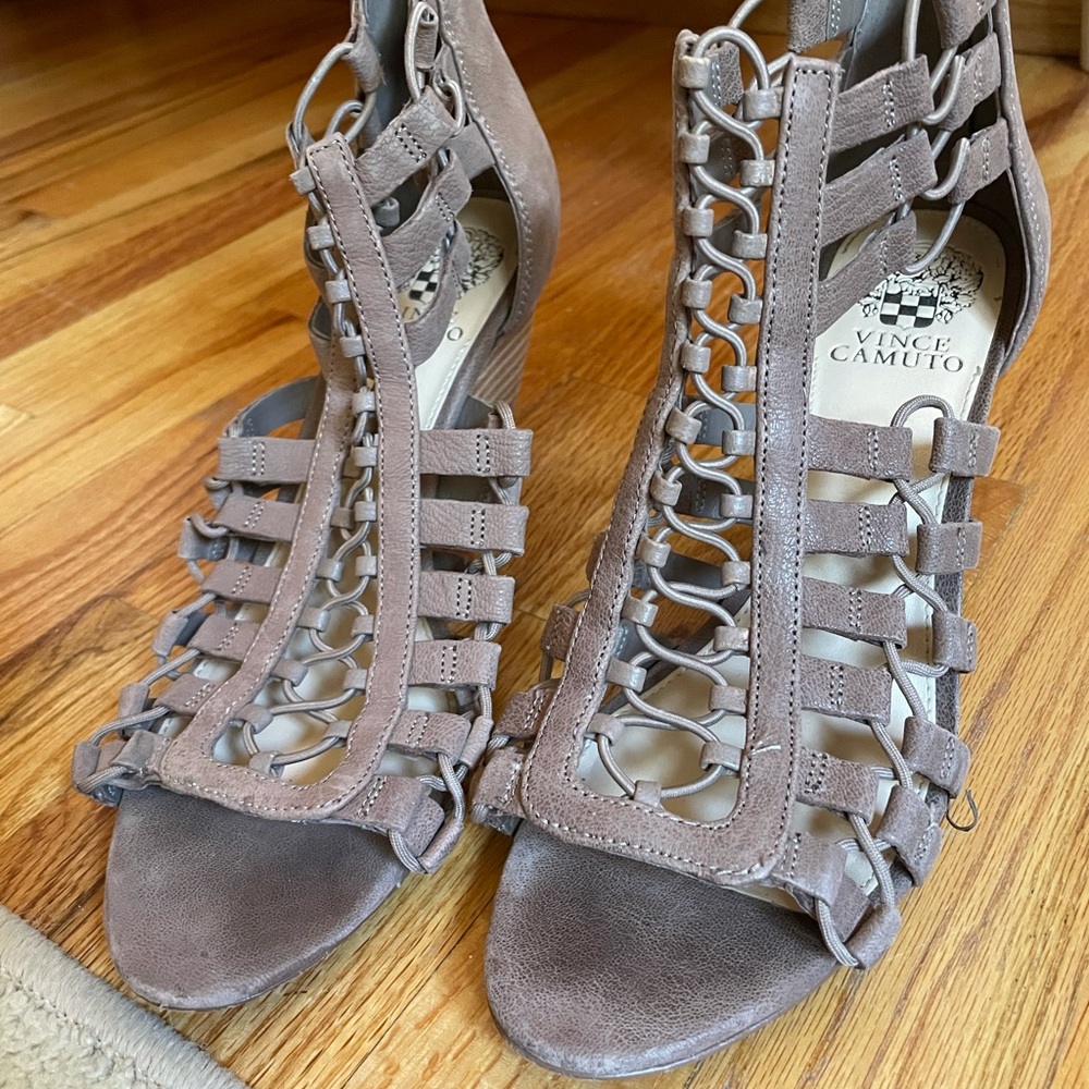 Vince Camuto taupe strapped Sandals